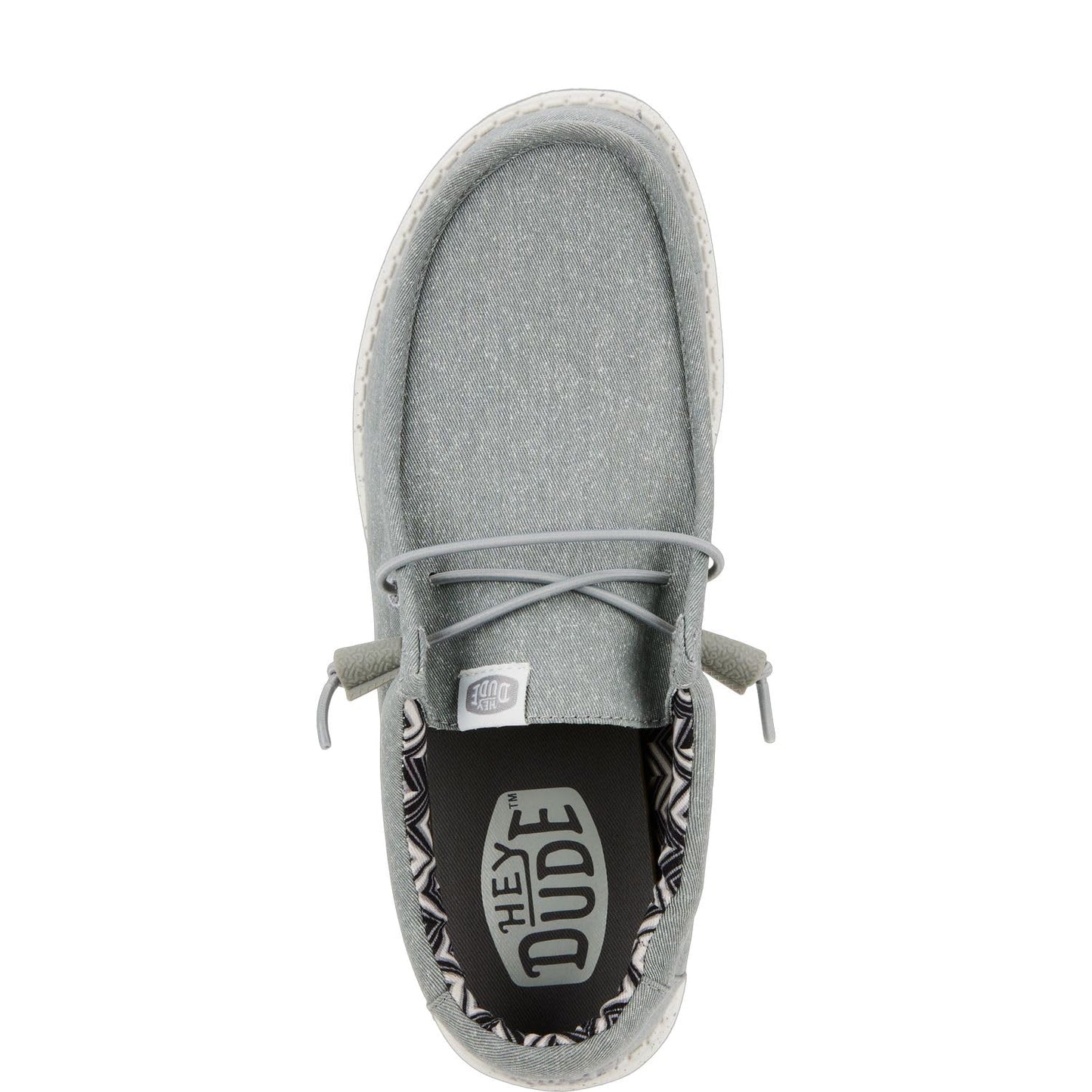 HEYDUDE Men's Wally Stretch Canvas Light Grey Size 11 | Men's Shoes | Men Slip-on Loafers | Comfortable & Light-Weight