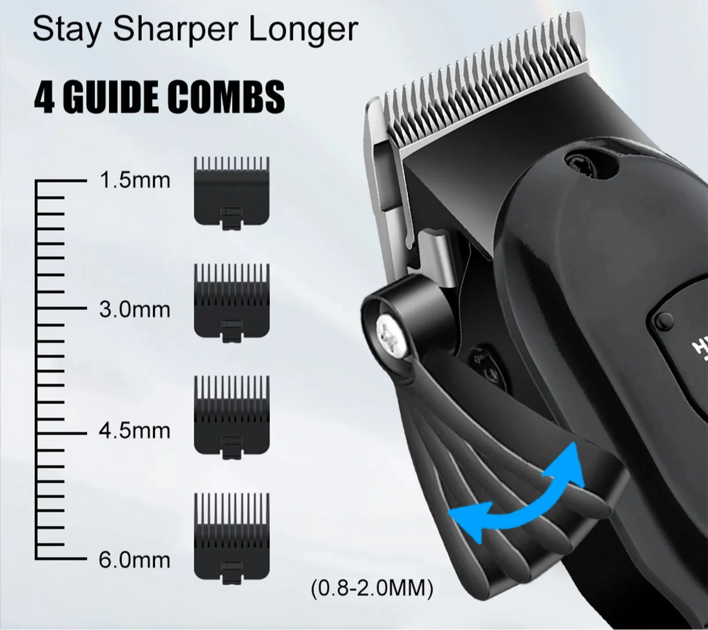 NNEOBA Professional Cordless Hair Clipper Set Wet & Dry Grooming Kit Black