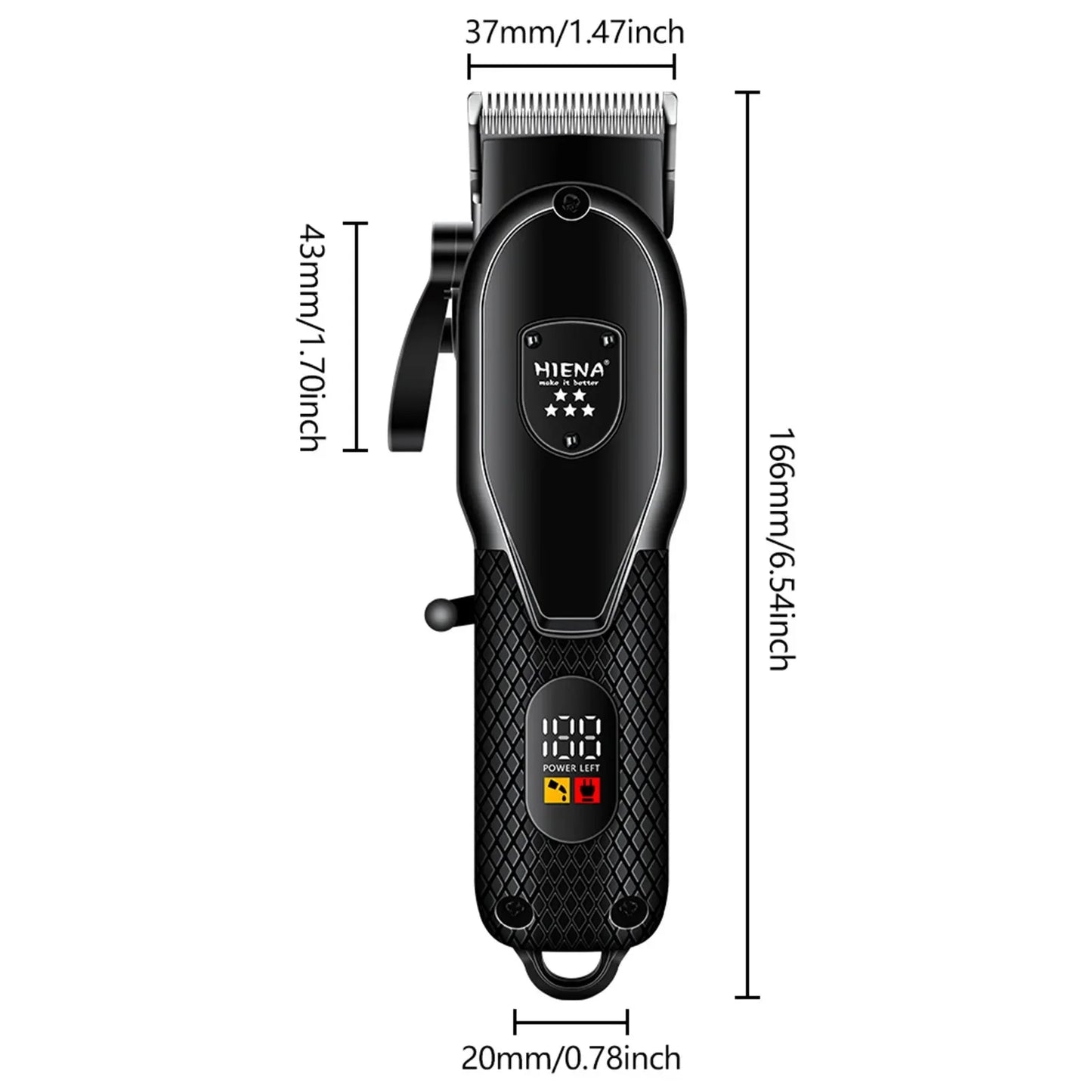 NNEOBA Professional Cordless Hair Clipper Set Wet & Dry Grooming Kit Black