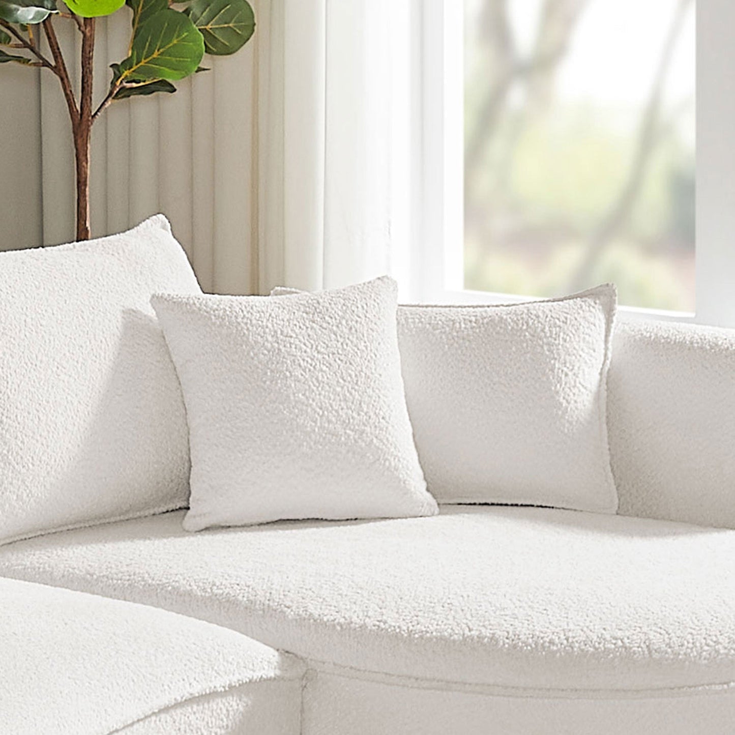 Curved Sofa with Ingenious Shape White