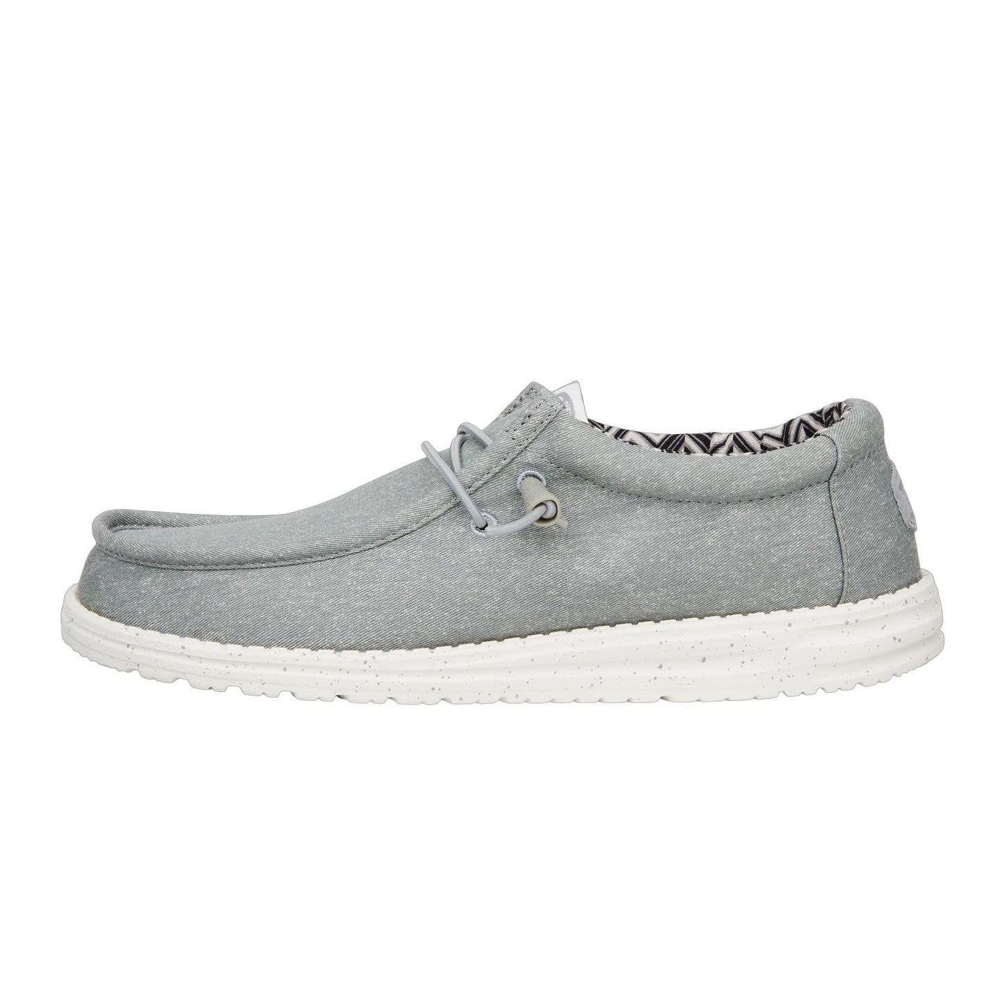 HEYDUDE Men's Wally Stretch Canvas Light Grey Size 11 | Men's Shoes | Men Slip-on Loafers | Comfortable & Light-Weight
