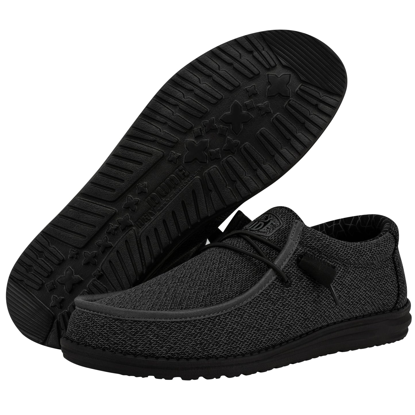 HEYDUDE Men's Wally Sox Micro Total Black Size 9 | Men's Slip On Shoes | Comfortable & Light-Weight