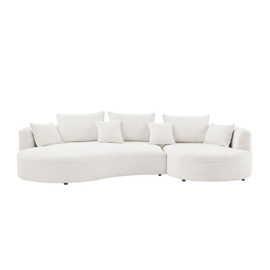 Curved Sofa with Ingenious Shape White