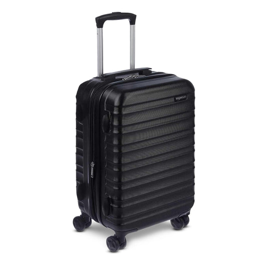 Amazon Basics 21" Hardside Carry-On Luggage, Hardshell Suitcase With Wheels, Expandable For Up to 25% More Space, With Scratch-Resistant Surface, Four Multi-directional Wheels, Black